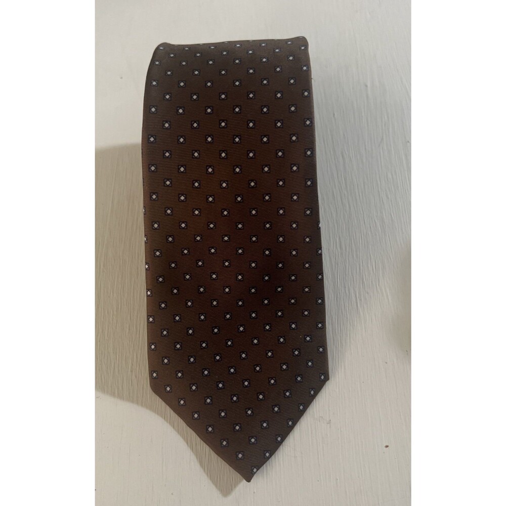 Vintage Men's Silk Neck Tie - Bert Pulitzer - Dark Brown Print